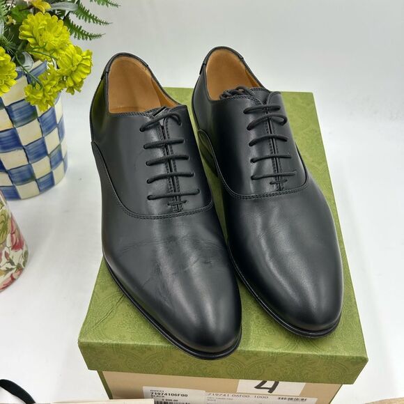 Men's Gucci, leather lace up Oxford size 7, made in Italy - Picture 1 of 15